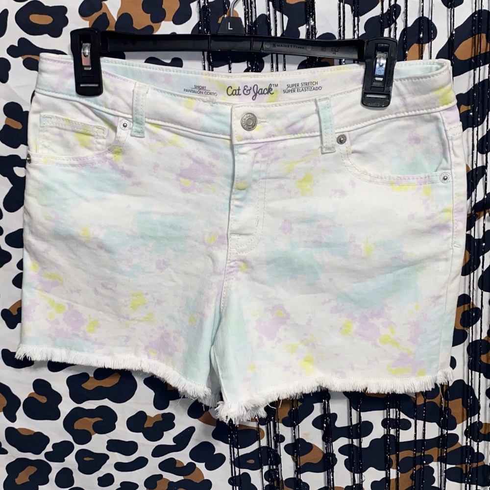 SALE! CAT & JACK BIG GIRLS 14/16 SUPER STRETCH TIE DYE JEAN SHORTS